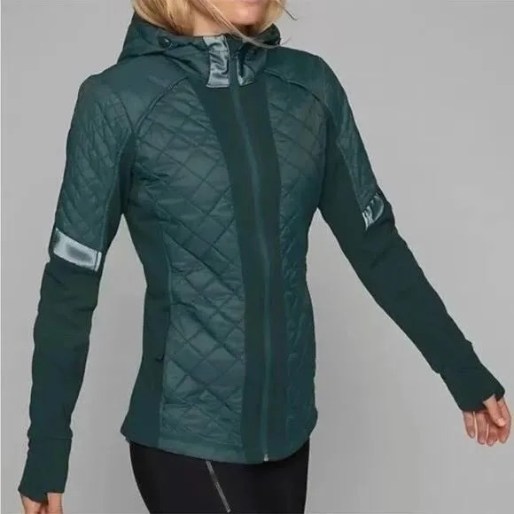 Athleta Jackets & Blazers - Athleta Womens Quilted Hooded Jacket in Deep Teal